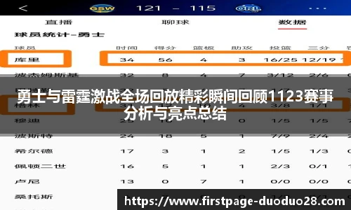 勇士与雷霆激战全场回放精彩瞬间回顾1123赛事分析与亮点总结